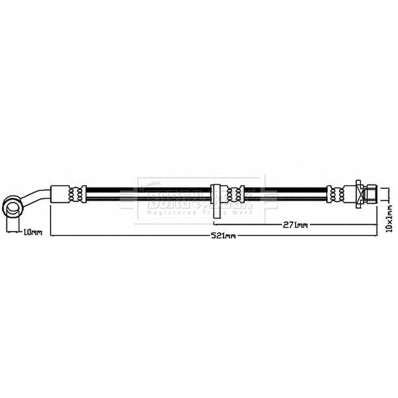 Borg & Beck Brake Hydraulic Hose Line Front Right BBH8212