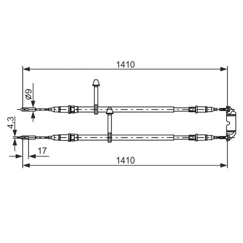 Bosch Handbrake Cable Rear 1 987 477 245