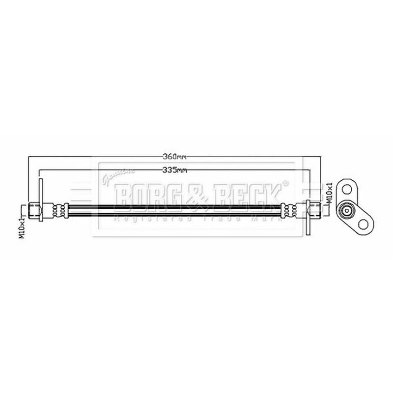 Borg & Beck Brake Hydraulic Hose Line Rear BBH8757
