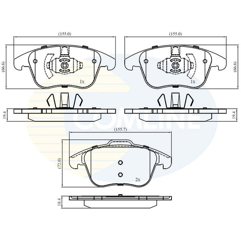 Comline 4 x Front Brake Pad Set CBP02441