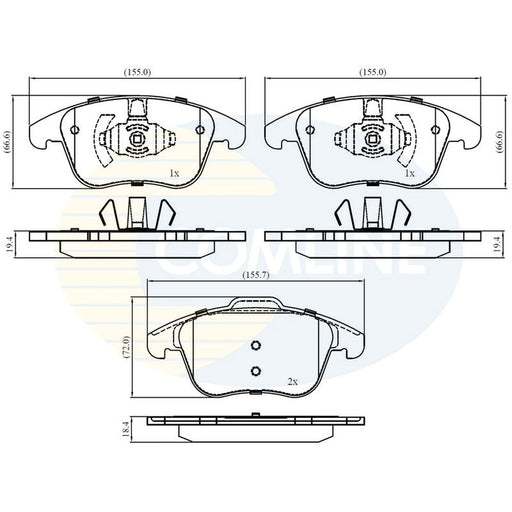 Comline 4 x Front Brake Pad Set CBP02441