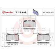 Brembo 4 x Front Brake Pad Set P23098