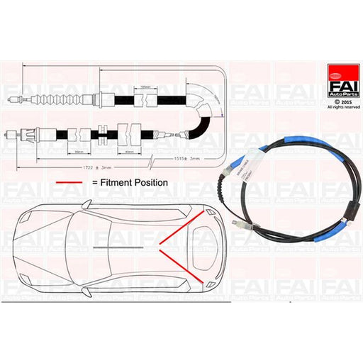 FAI Handbrake Cable Left Rear FBC0047