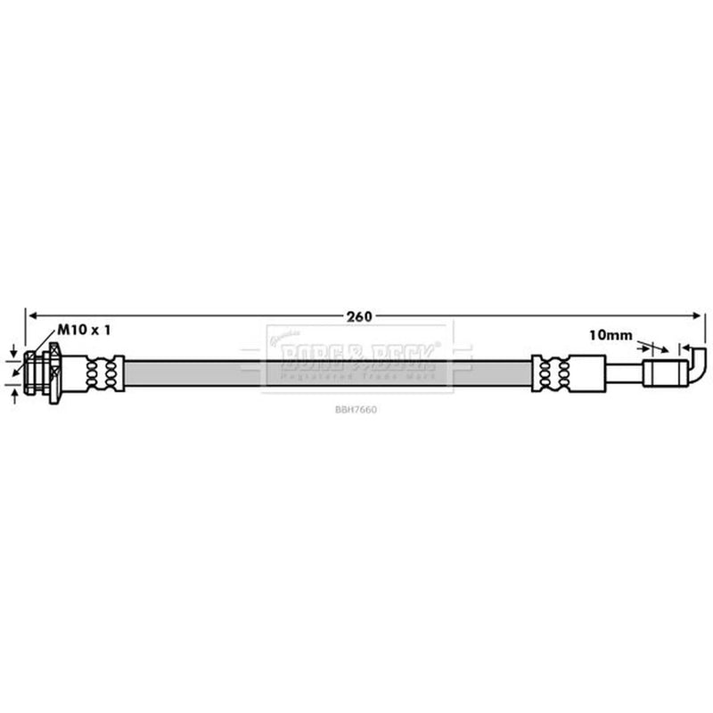 Borg & Beck Brake Hydraulic Hose Line Rear BBH7660
