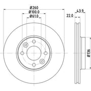 DON 2 x Front Brake Discs PCD10212