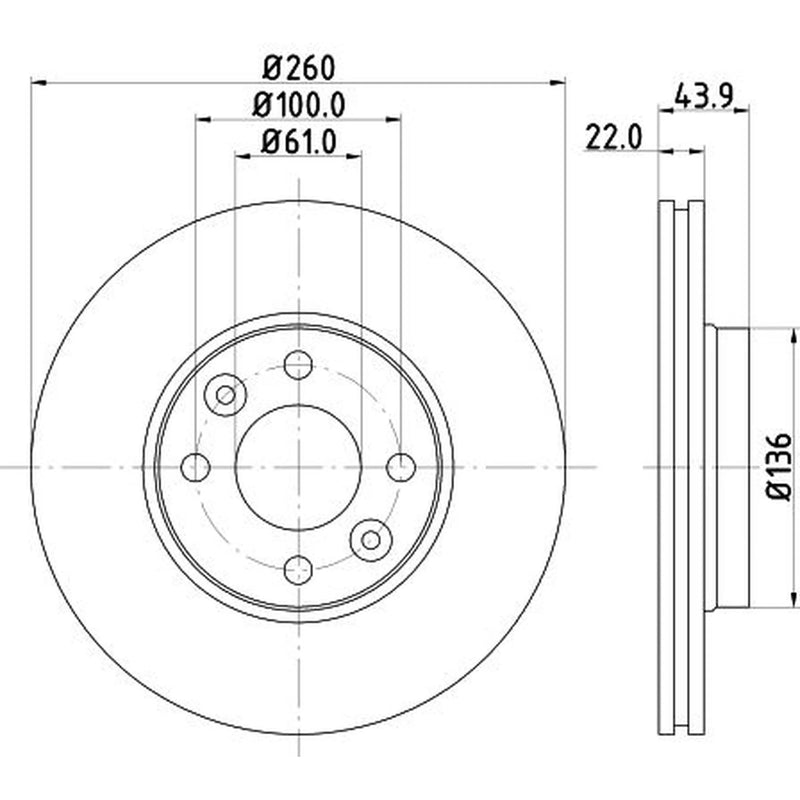 DON 2 x Front Brake Discs PCD10212