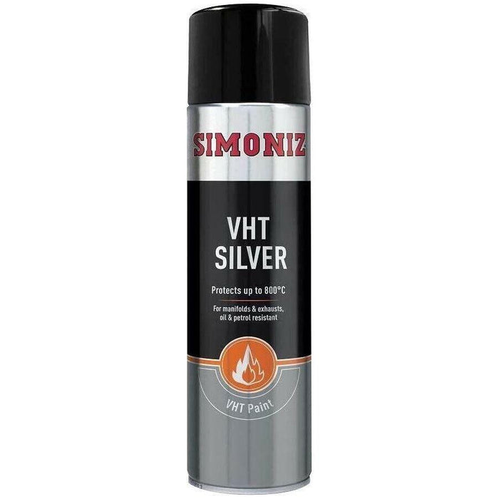 6x Simoniz VHT SILVER PAINT VERY HIGH TEMPERATURE CAR SPRAY AEROSOL 500ml Simoniz  - Town Parts