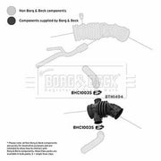 Borg & Beck Air Filter Intake Hose NBR (nitrile butadiene ru BTH1494