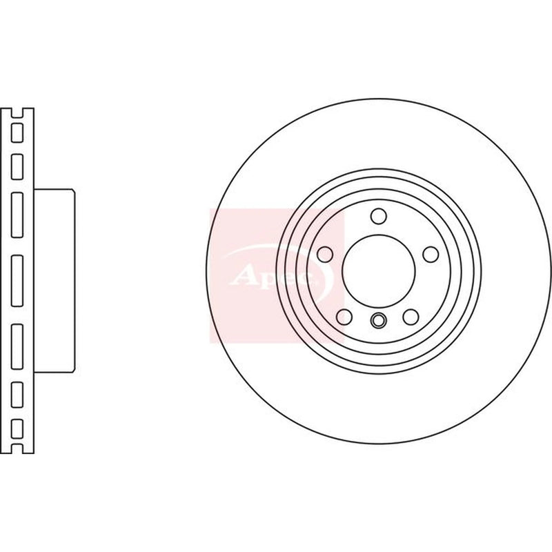 Apec 2 x Vented Rear Brake Discs DSK3249