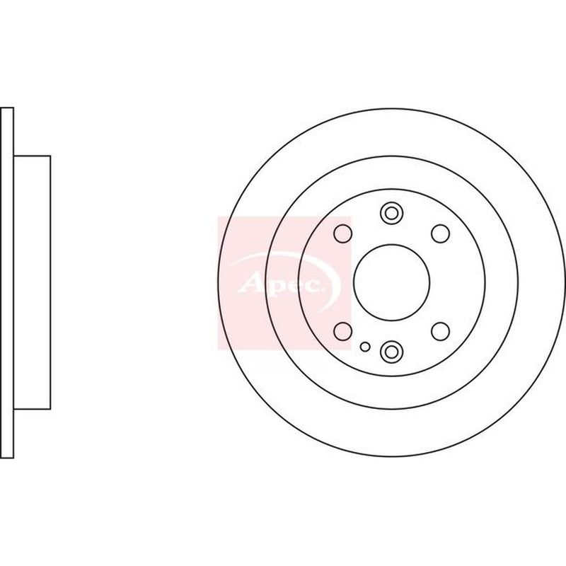 Apec 2 x Solid Rear Brake Discs DSK623