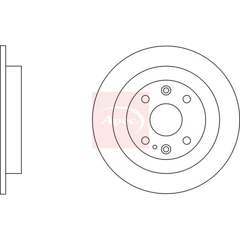 Apec 2 x Solid Rear Brake Discs DSK623