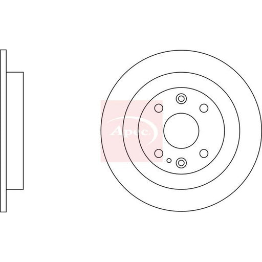 Apec 2 x Solid Rear Brake Discs DSK623