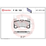 Brembo 4 x Rear Brake Pad Set P85103