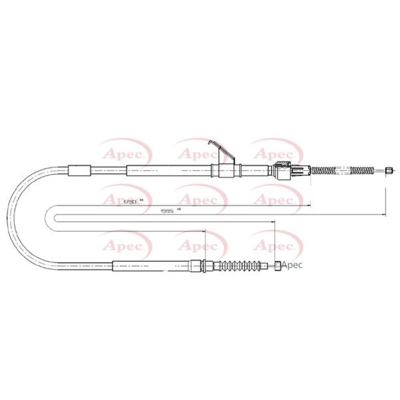 Apec Handbrake Cable Left Rear CAB1853