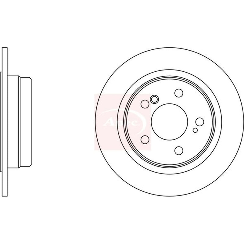 Apec 2 x Solid Rear Brake Discs DSK3460