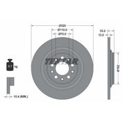 Textar 2 x Solid Rear Brake Discs 92304103