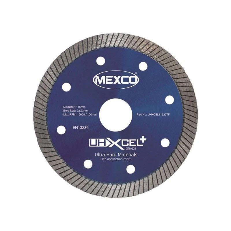 MEXCO UHXCEL+ Ultra Hard Plus Diamond Blade 115 x 22mm - UHXCEL11522TF