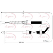Apec Handbrake Cable Left Rear CAB1518