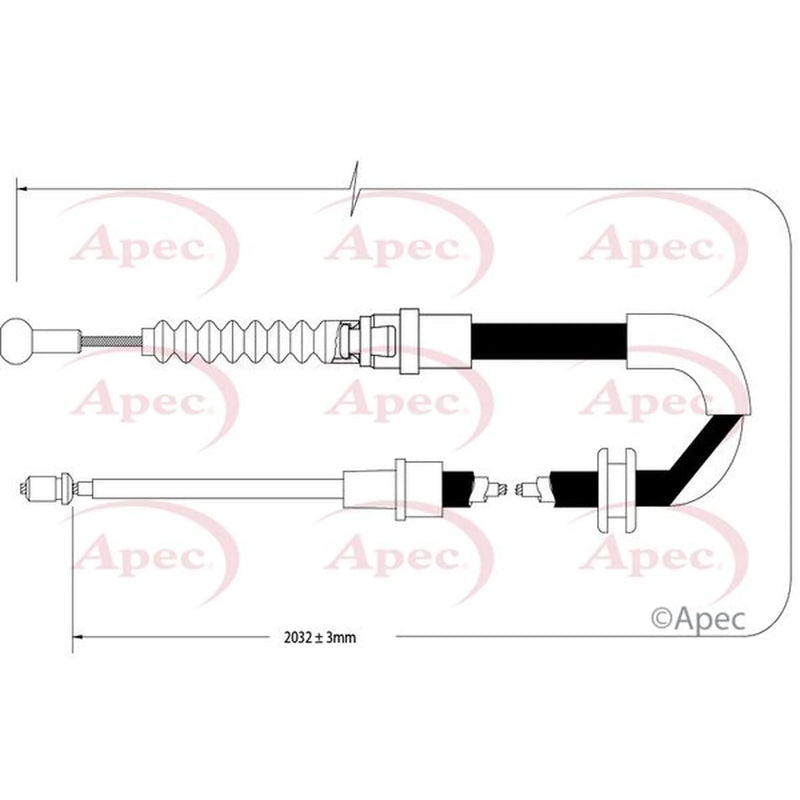 Apec Handbrake Cable Left Rear CAB1518