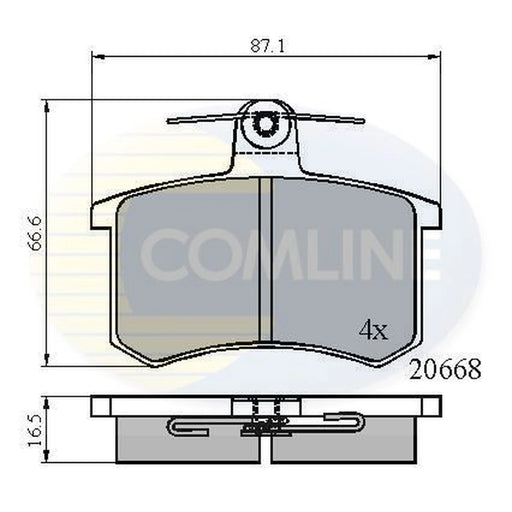 Comline 4 x Rear Brake Pad Set CBP0558