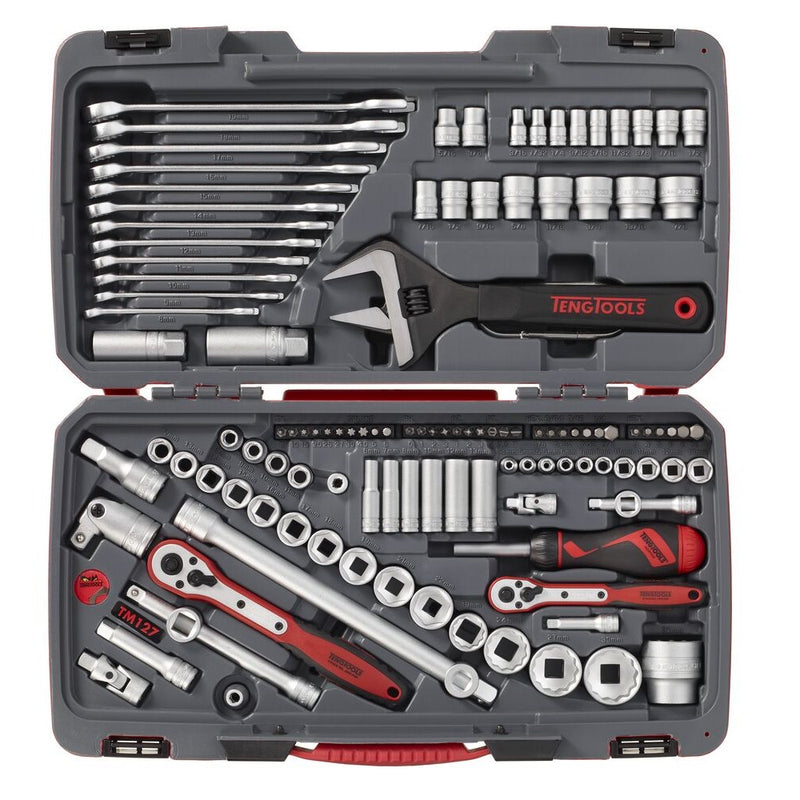 Teng Tools Socket Set MECCA PRO 127 Pieces 1/4" 3/8" 1/2" Drive