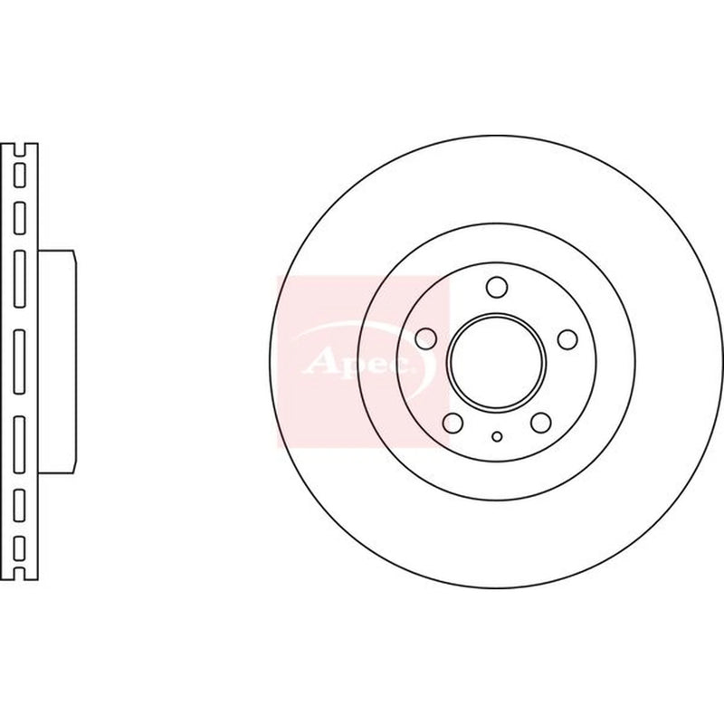 Apec 2 x Vented Rear Brake Discs DSK4151