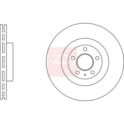 Apec 2 x Vented Front Brake Discs DSK4161