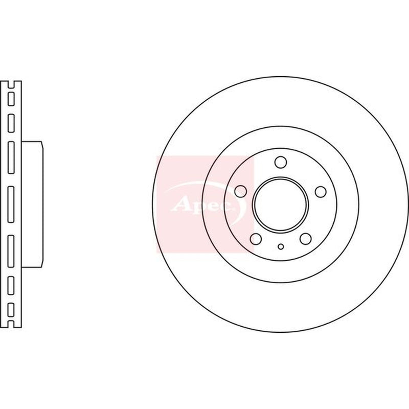 Apec 2 x Vented Front Brake Discs DSK4161