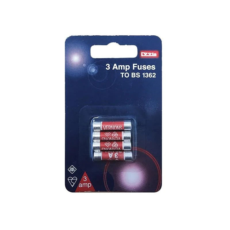Dencon BS1362 Fuses 3 Amp x 4 1003 - 1003