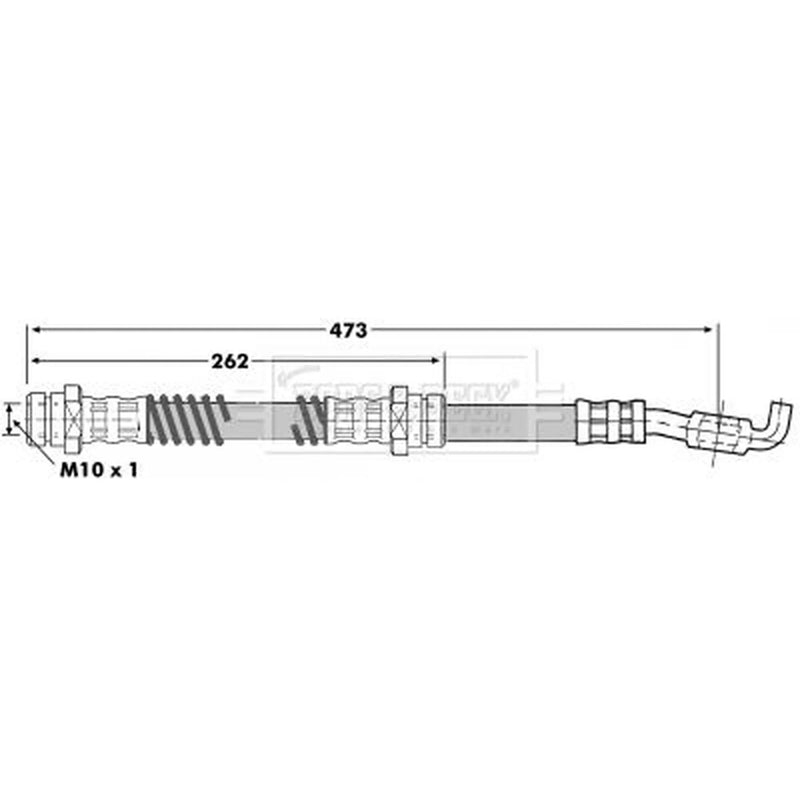 Borg & Beck Brake Hydraulic Hose Line Front Left BBH7101