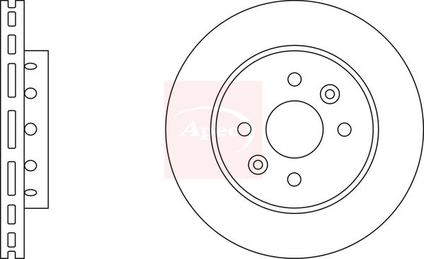 Apec 2 x Brake Disc Set Vented