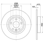 DON 2 x Solid Rear Brake Discs PCD23562