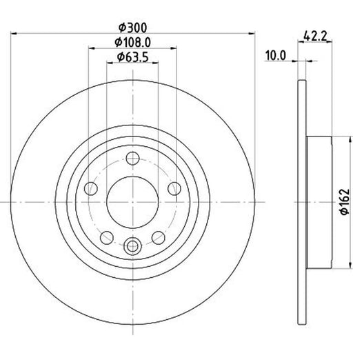 DON 2 x Solid Rear Brake Discs PCD23562