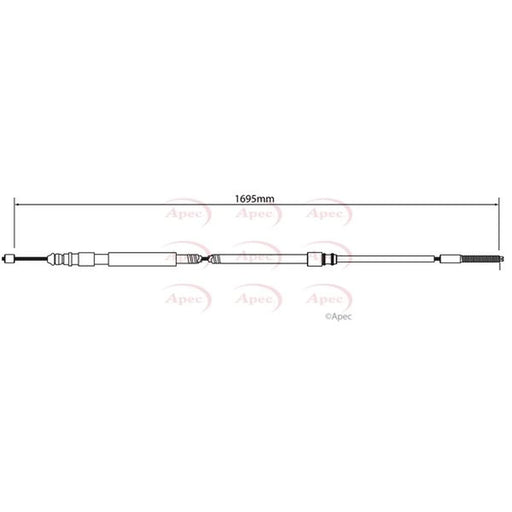 Apec Handbrake Cable Left Rear CAB1022
