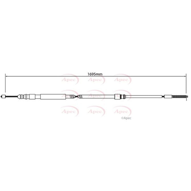 Apec Handbrake Cable Left Rear CAB1022