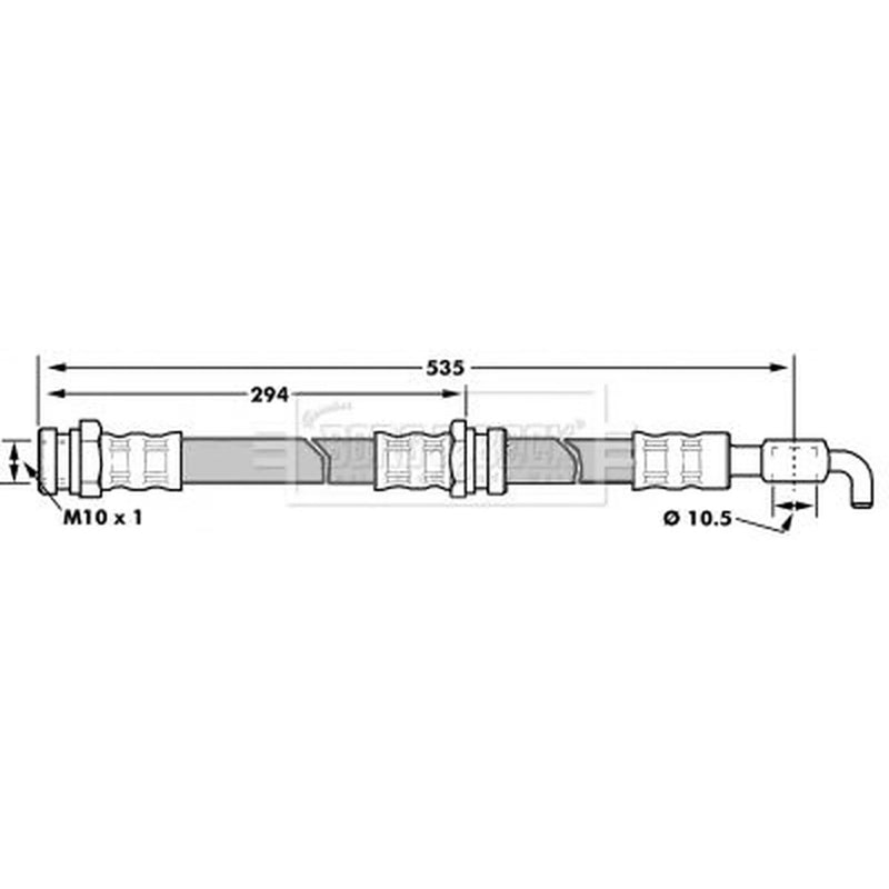 Borg & Beck Brake Hydraulic Hose Line Rear Left BBH7313