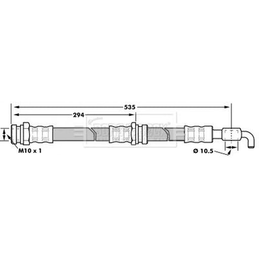 Borg & Beck Brake Hydraulic Hose Line Rear Left BBH7313