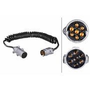 Hella Coiled Cable Connectors 24V PU (Polyurethane) 8KA 007 648-061