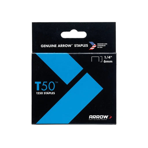 Arrow T50 Staples 6mm (1/4in) (Pack 5000, 4 x 1250) - A504