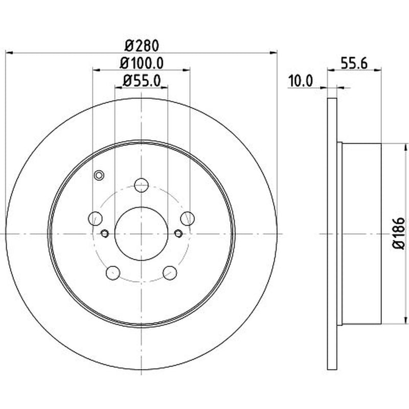 DON 2 x Solid Rear Brake Discs PCD18692