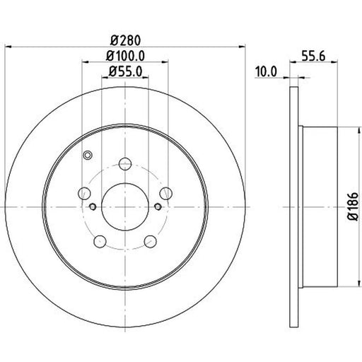 DON 2 x Solid Rear Brake Discs PCD18692