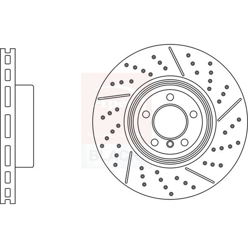 Apec 2 x Vented Rear Brake Discs DSK3107B