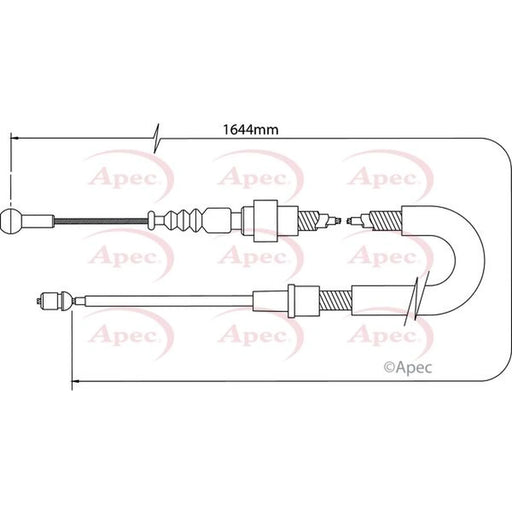 Apec Handbrake Cable Left Rear CAB1400