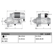 Denso Starter Motor 12V 2.2kW 9 Teeth DSN2062