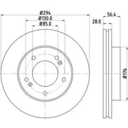 DON 2 x Internally Vented Front Brake Discs PCD13002