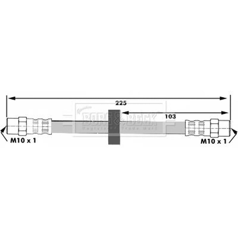Borg & Beck Brake Hydraulic Hose Line Rear Left BBH6025
