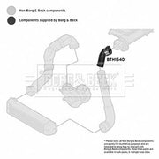 Borg & Beck Intercooler Turbo Charge Air Hose BTH1540