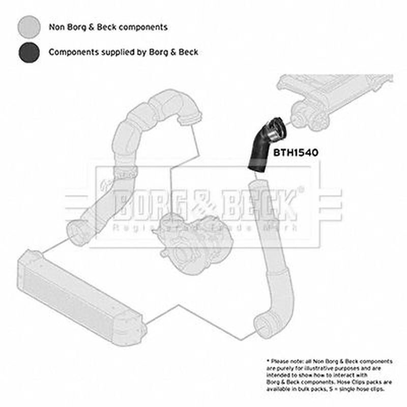 Borg & Beck Intercooler Turbo Charge Air Hose BTH1540
