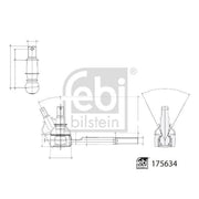 Febi Steering Tie Rod End Ball Joint Front Right 175634