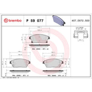 Brembo 4 x Front Brake Pad Set P59077